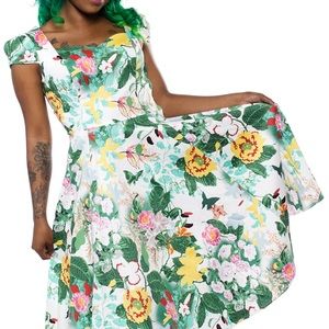 Fern Garden Day Dress 1950s Repro Vintage Floral